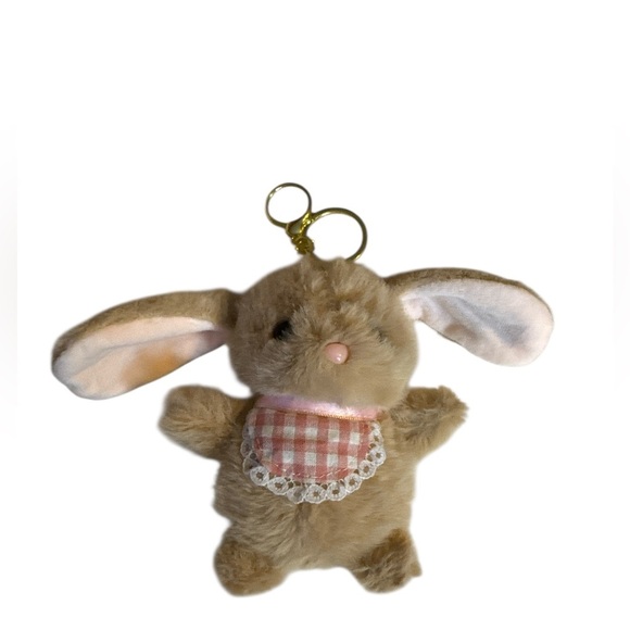 Plush Bunny Keychain - Rabbit Charm For Bags & Backpacks, Available In Khaki NWT - Picture 3 of 6